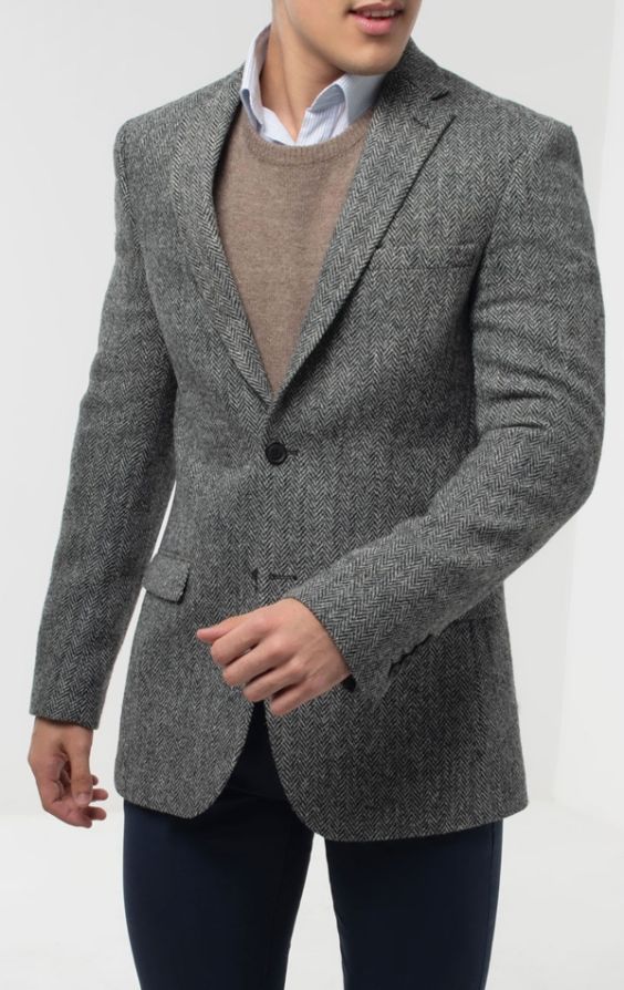 Tweed visgraat tweed colbert | Dobell
