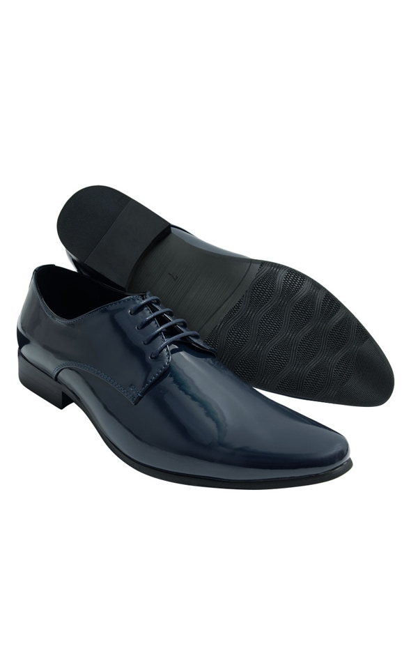 Dobell Moderne Marineblauwe lakschoenen | Dobell