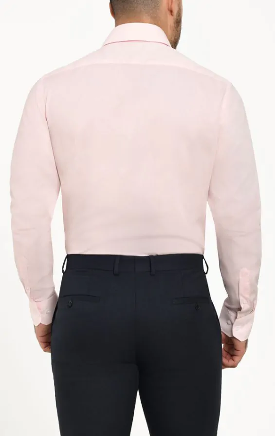 Dobell roze easy care overhemd van 100 katoen poplin Dobell