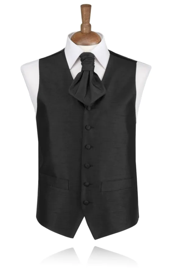 Jongens Gilet Zwart in Poly Dupion Jongens Gilet Zwart in Poly Dupion