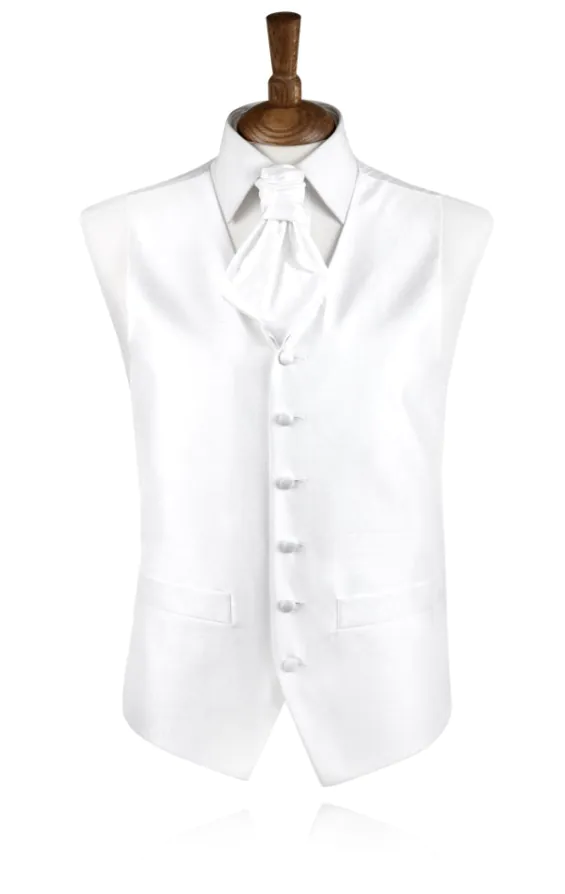 Jongens Gilet Wit in Poly Dupion Jongens Gilet Wit in Poly Dupion