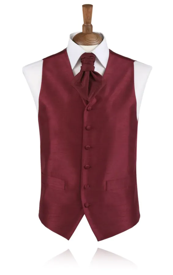 Jongens Gilet Bordeauxrood in Poly Dupion Jongens Gilet Bordeauxrood in Poly Dupion