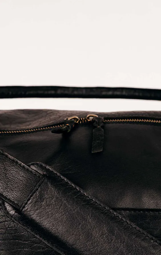 Zwart leren weekendtas - photo 2