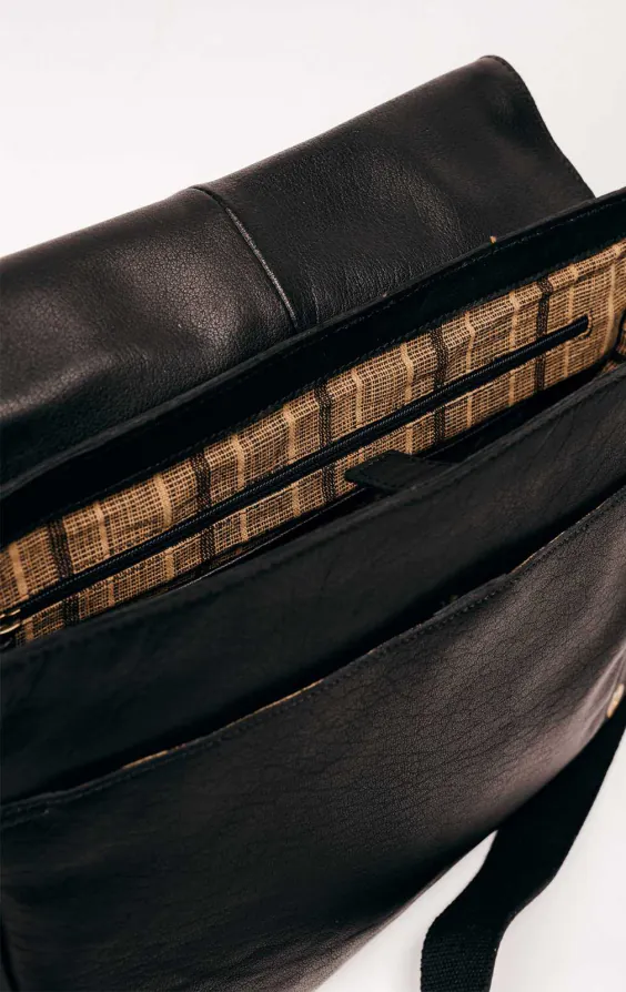 Zwarte Leren Grote Messenger Bag - photo 5