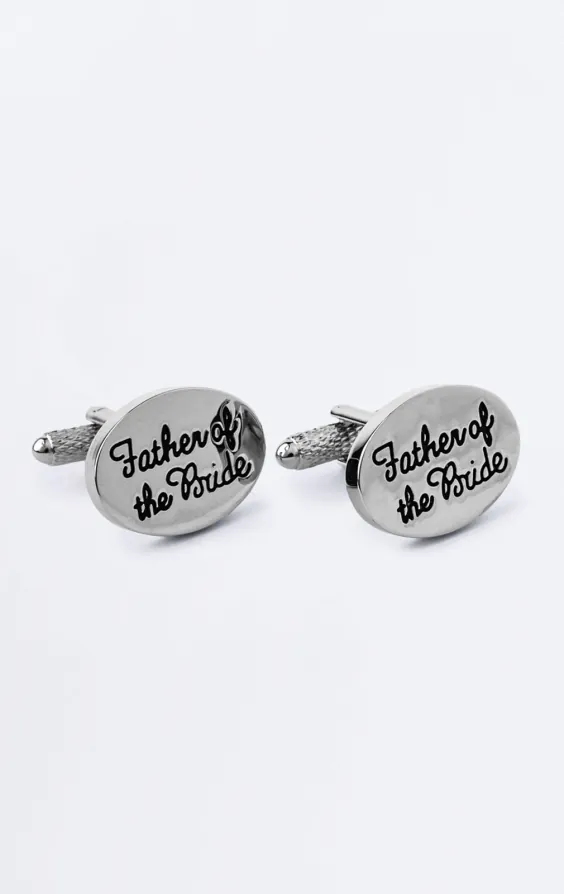 Zilverkleurige 'Father of the Bride' manchetknopen