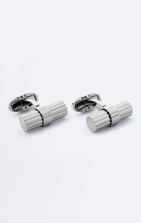 Zilverkleurige Solid Bar Manchetknopen