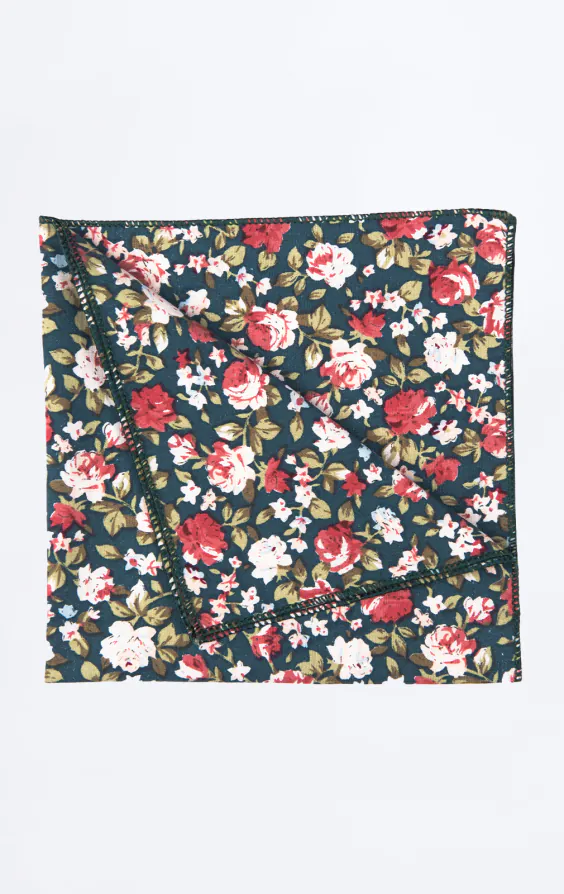 Groene multi bloemen pochet Groene multi bloemen pochet