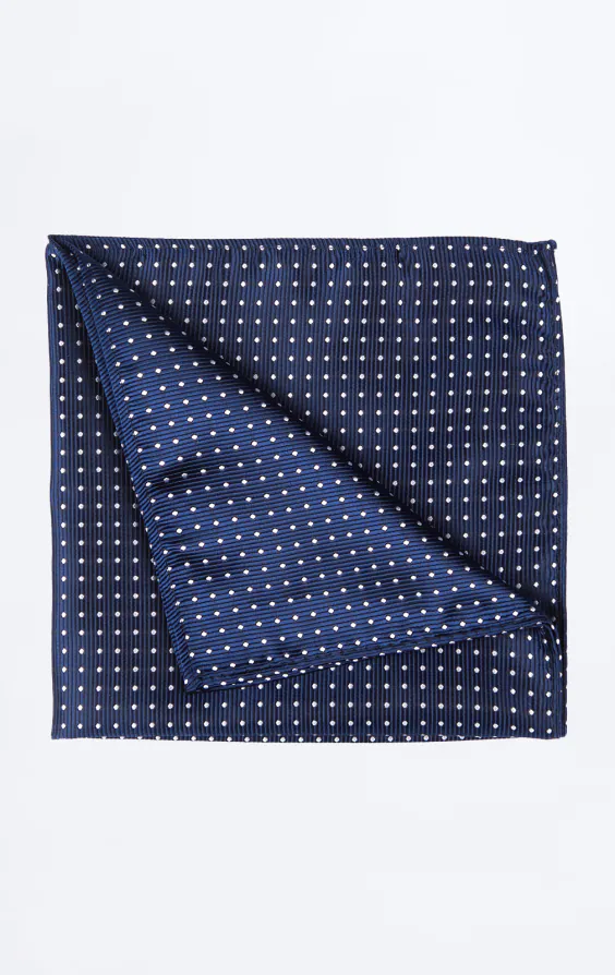 Blauw met witte stippen pochet