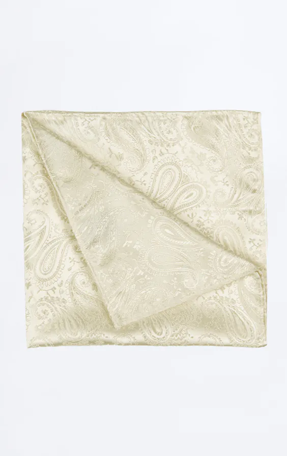 Crèmekleurige paisley pochet