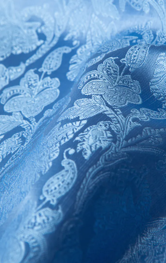 Middenblauwe blad jacquard pochet - photo 1 Middenblauwe blad jacquard pochet - photo 1