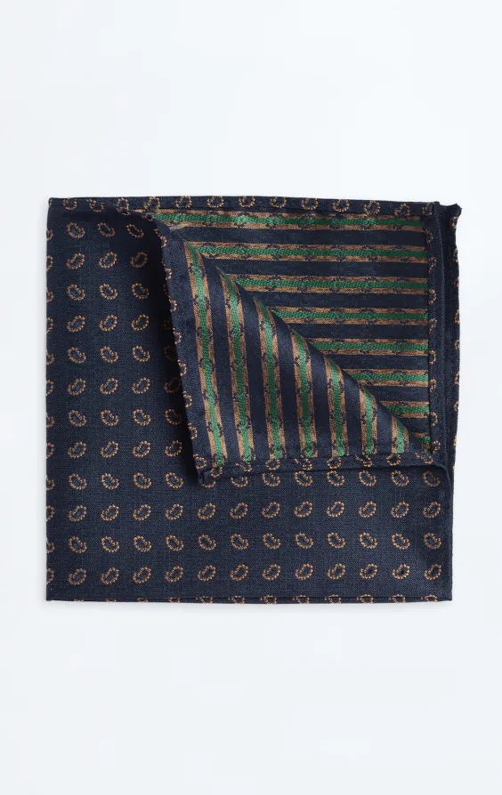 Marineblauw paisleypatroon pochet Marineblauw paisleypatroon pochet