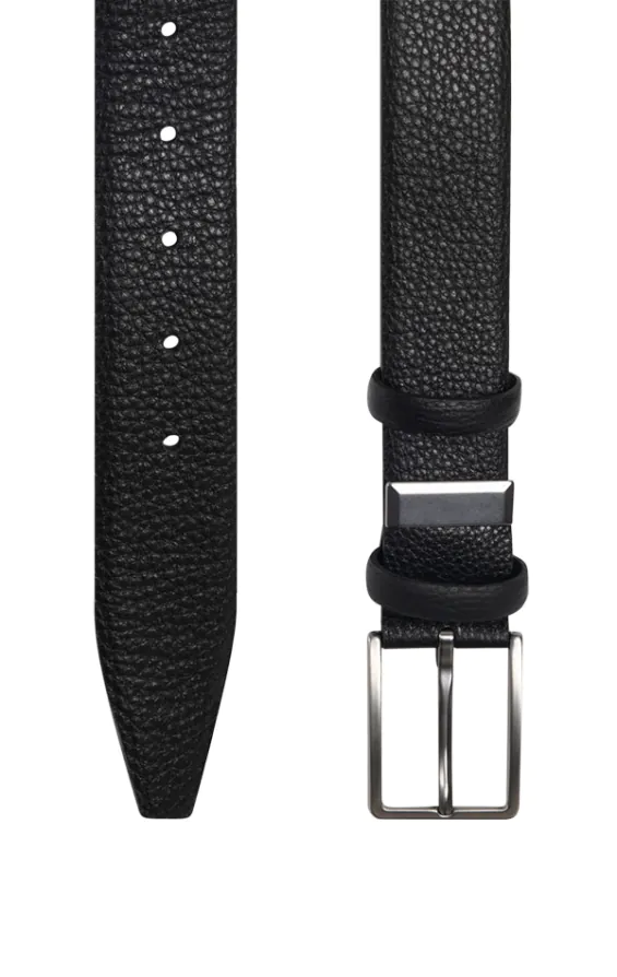 Zwart kiezel lederen riem Zwart kiezel lederen riem