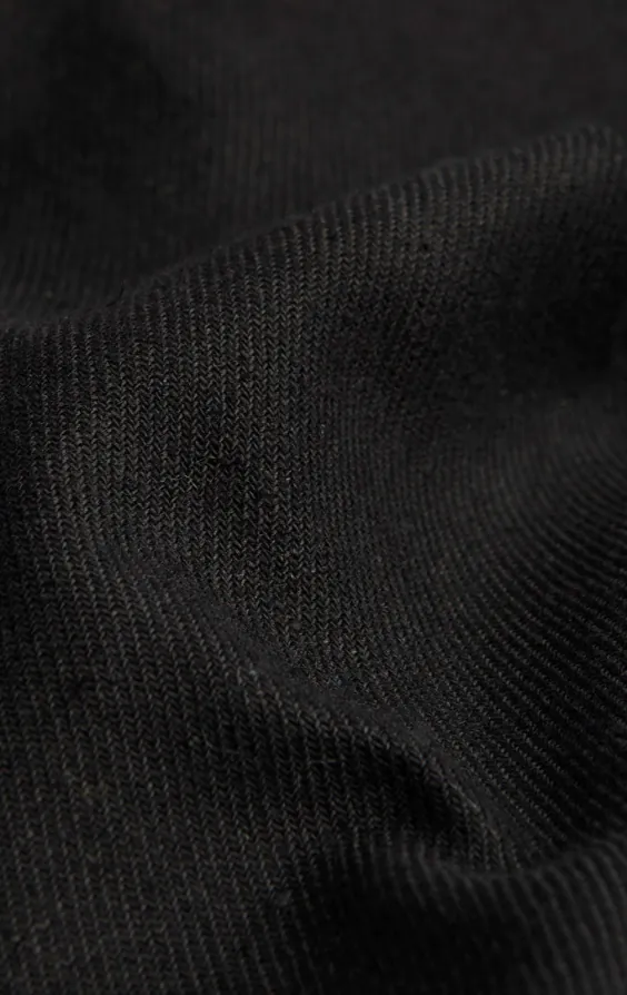 Zwarte linnen twill broek - photo 3