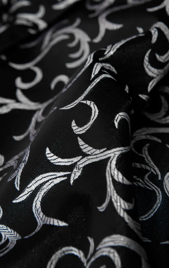 Das in zwart met zilver wervel motief in jacquard - photo 1