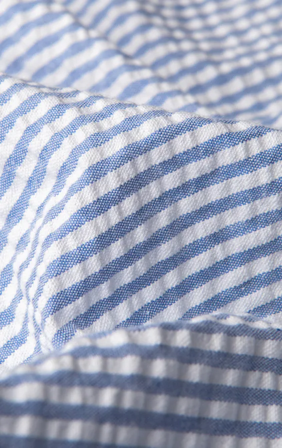 Blauw-wit seersucker gilet - photo 3