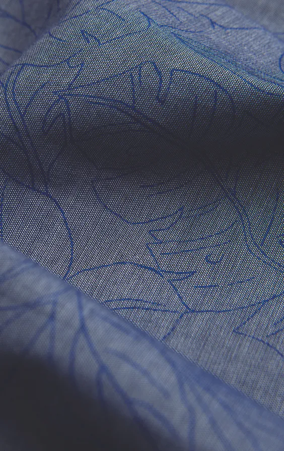 Blauw overhemd met bloemenprint - photo 5