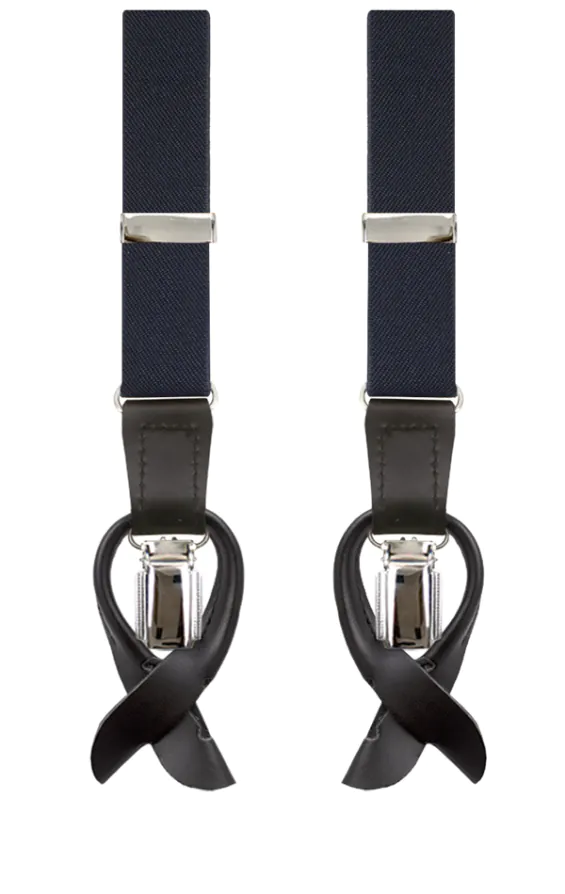 Luxe smalle marineblauwe bretels - 25 mm