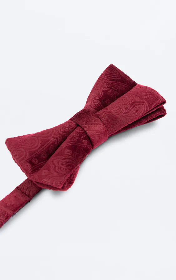 Bordeaux rood paisley fluwelen strik - photo 1