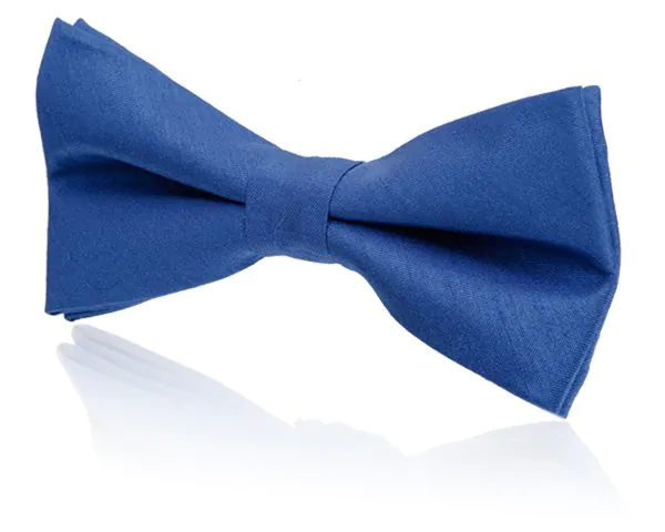 Konings blauw dupion voorgebonden jongens strik