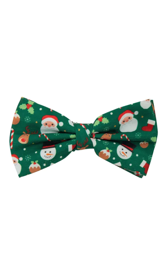 'Santa & Friends' groene kerst strik