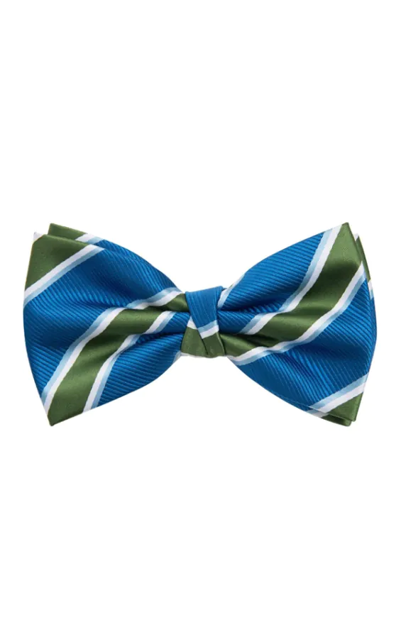 Groen & blauw gestreepte strik