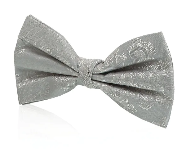 Zilver paisley jongens strik