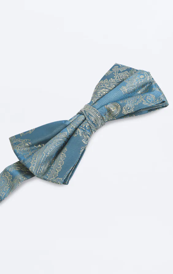 Duck egg blauw paisley strik - photo 1