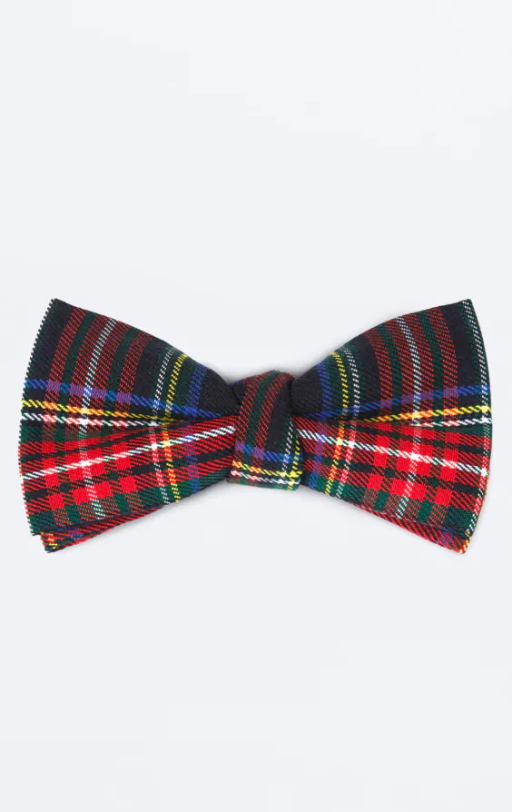 Navy tartan ruit strik, voorgestrikt Navy tartan ruit strik, voorgestrikt