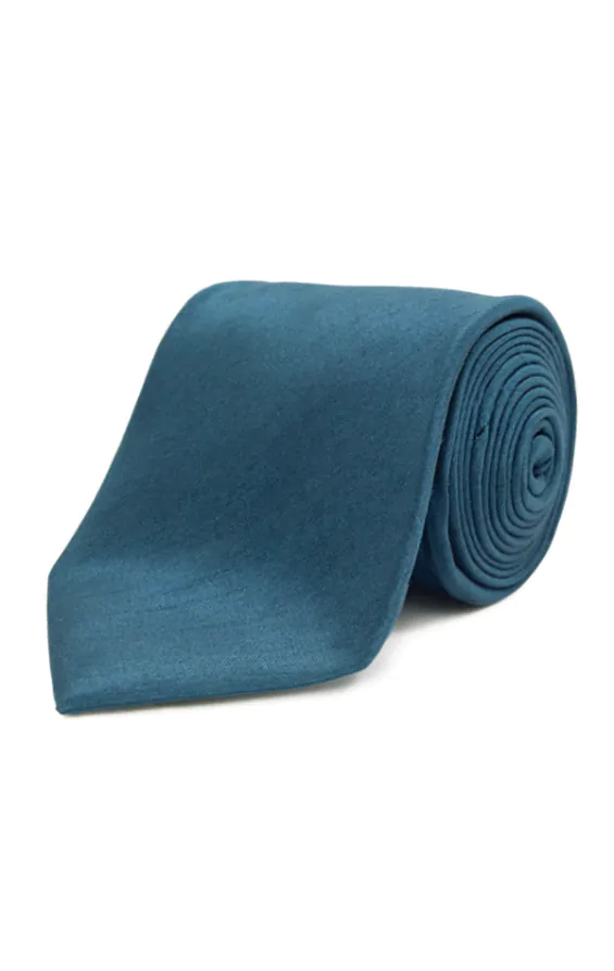 Poly dupion stropdas in Marokkaans blauw