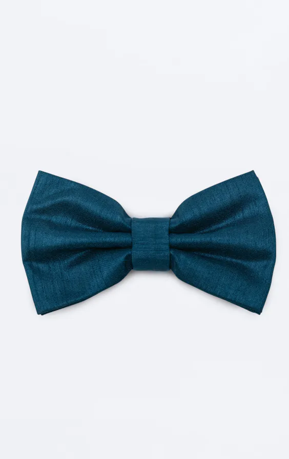 Strik in Marokkaans blauw, polyester dupion, voorgestrikt
