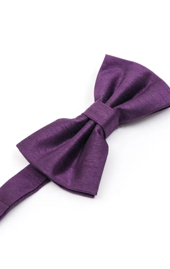 Strik in donkerpaars, polyester dupion, voorgestrikt - photo 1