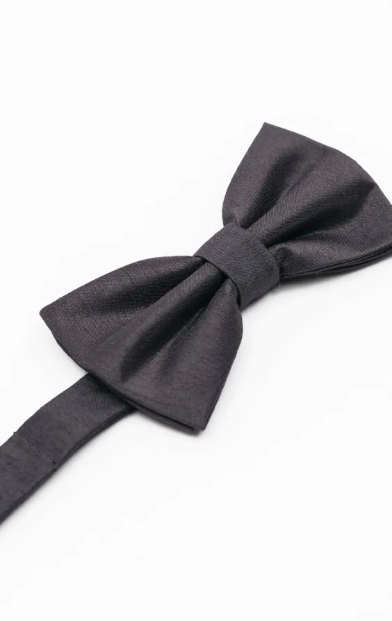 Strik in donkergrijs, polyester dupion, voorgestrikt - photo 1