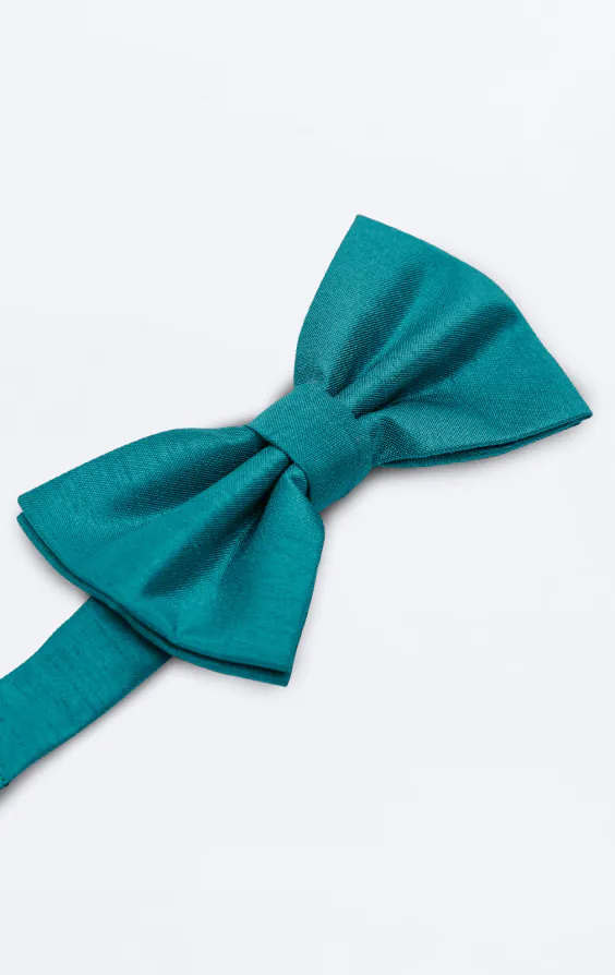 Strik in turkoois, polyester dupion, voorgestrikt - photo 1