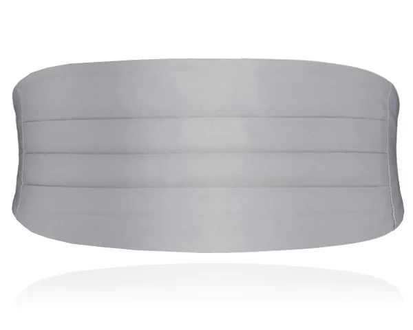 Jongens cumberband in zilver polyester Jongens cumberband in zilver polyester