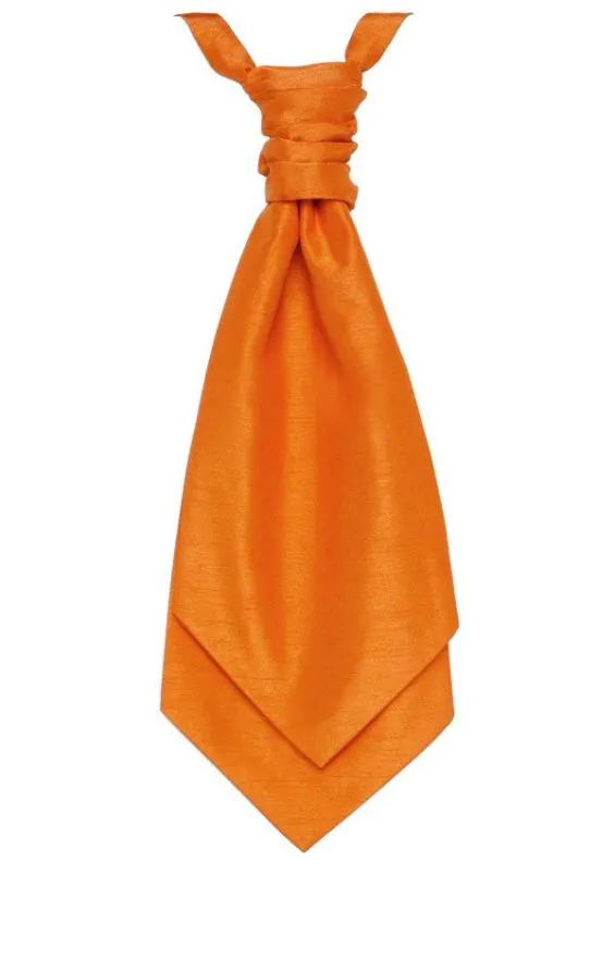 Voorgebonden Das in Oranje Dupion Polyester