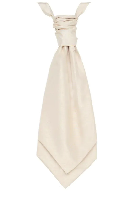 Voorgebonden das in ivoorkleur dupion polyester