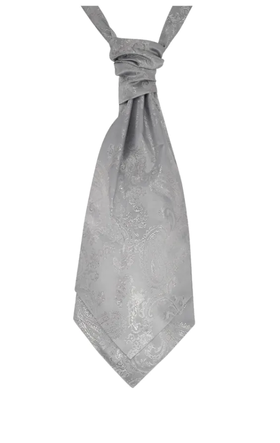 Antiek zilverkleurige paisley das