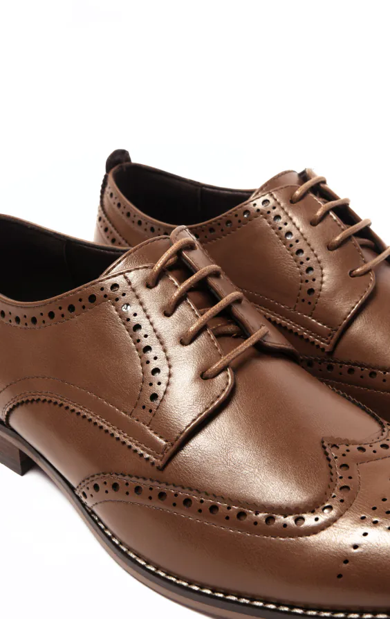 Tan derby brogue schoenen - photo 3 Tan derby brogue schoenen - photo 3