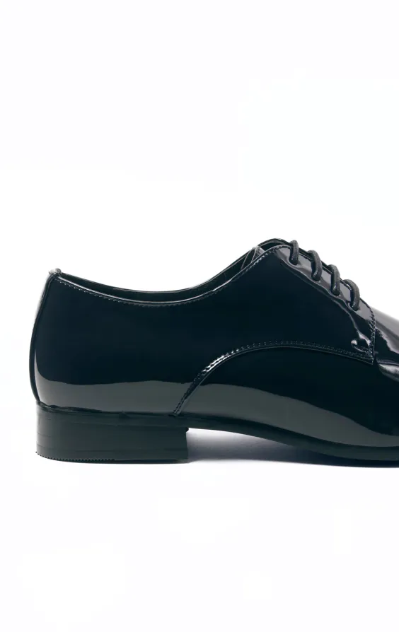 Marineblauwe moderne lakschoenen - photo 4