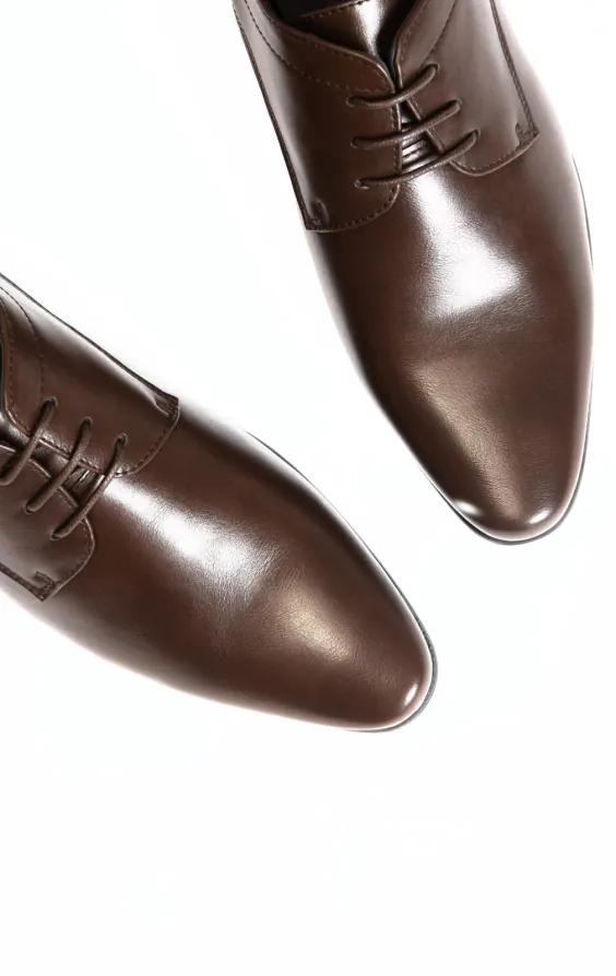 Donkerbruine effen derby schoenen - photo 1