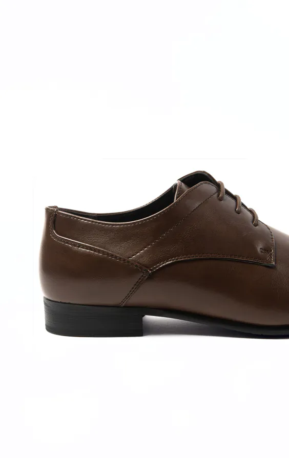 Donkerbruine effen derby schoenen - photo 4