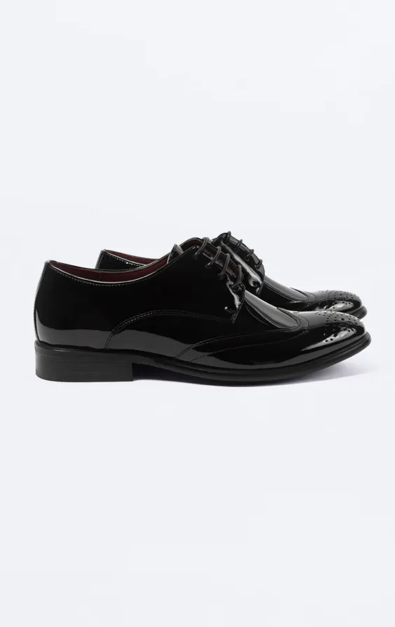 Zwart patent brogue schoenen