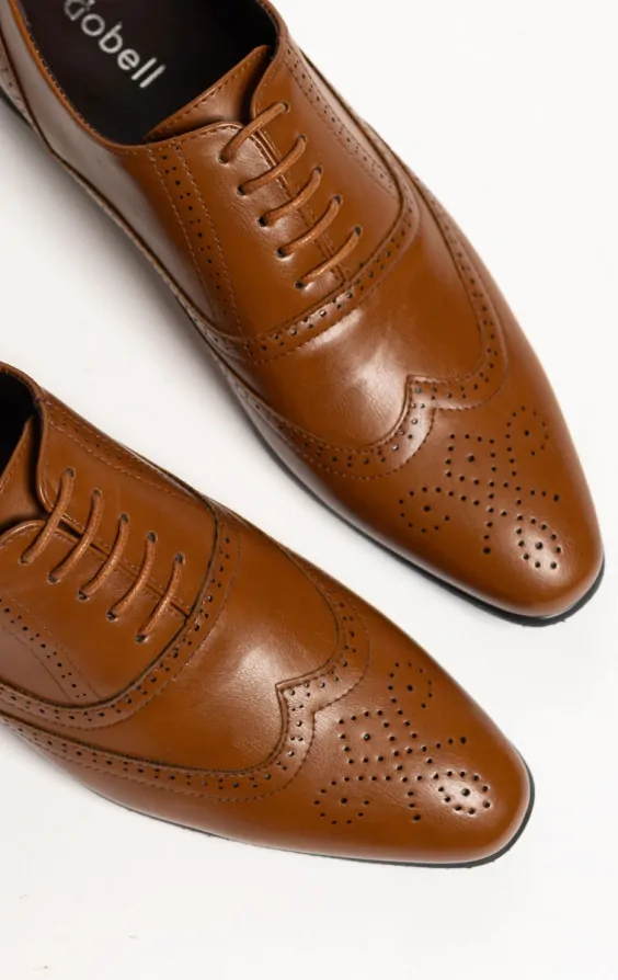 Dobell tan Oxford brogue schoenen