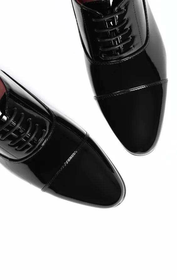 Zwart patent plain oxford toecap schoenen - photo 1