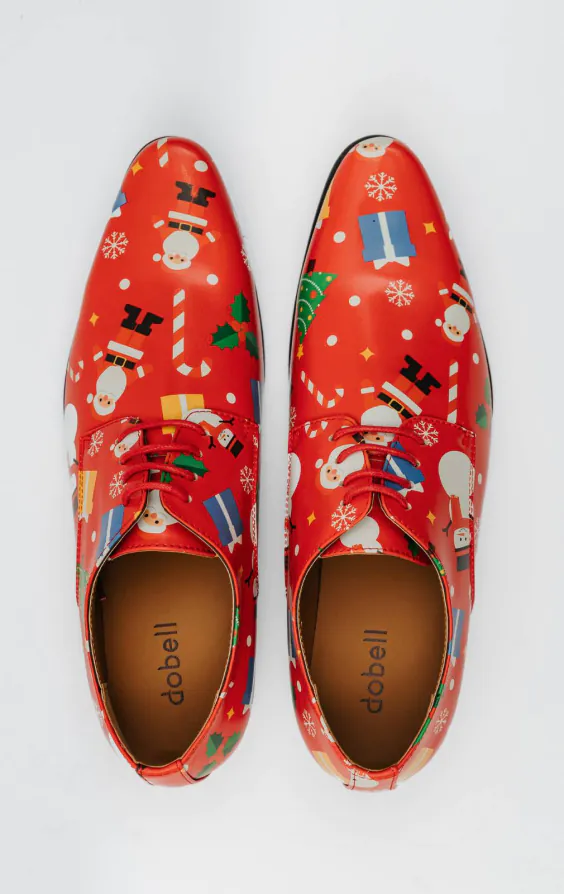 Rode schoenen met vrolijk kerst patroon - photo 2