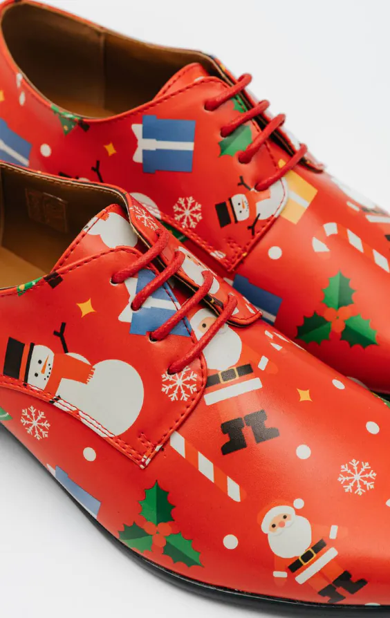 Rode schoenen met vrolijk kerst patroon - photo 3