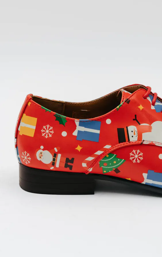 Rode schoenen met vrolijk kerst patroon - photo 4