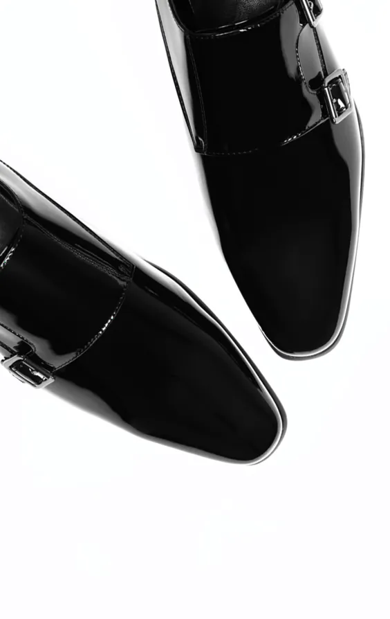 Zwart lak dubbele monkstrap schoenen - photo 1