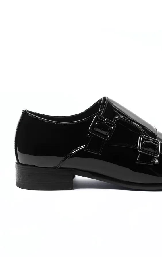 Zwart lak dubbele monkstrap schoenen - photo 4