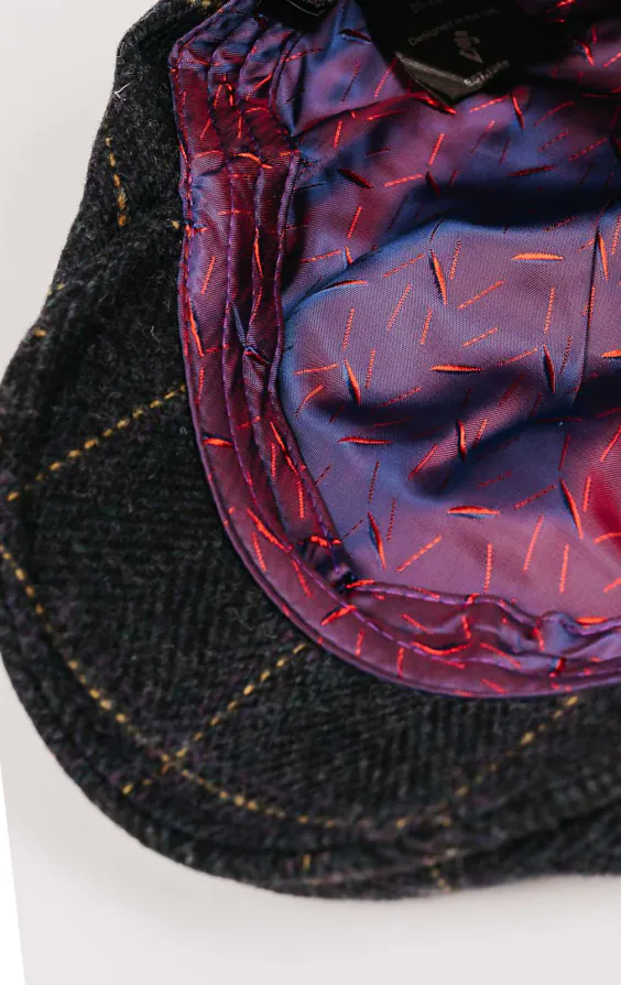 Marineblauwe Flat Cap van twill-ruit - photo 2